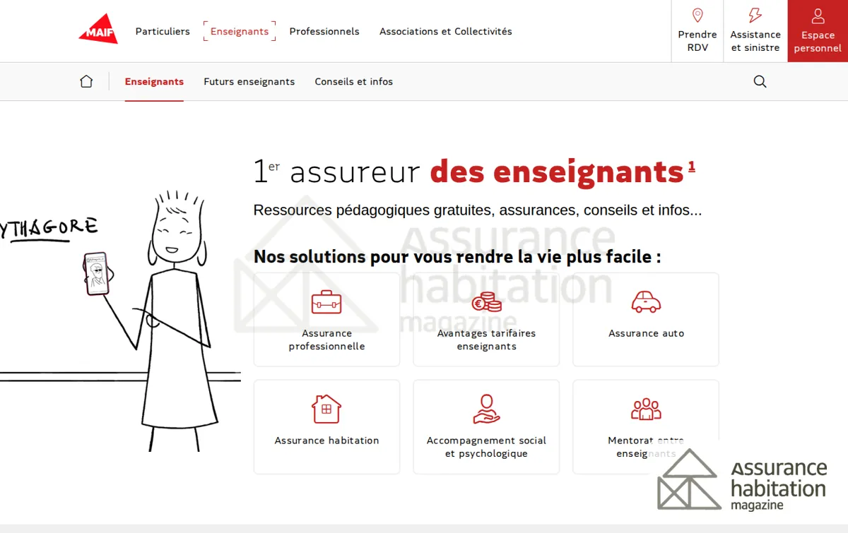 Capture : Enseignants : découvrez nos solutions d’assurance - MAIF